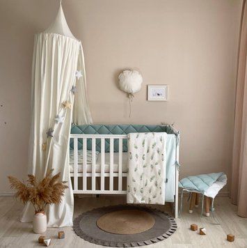 Комплект постільної білизни для новонародженого Baby Mix Перо мята, колір мятний &mdash; купити в Bubbleshop