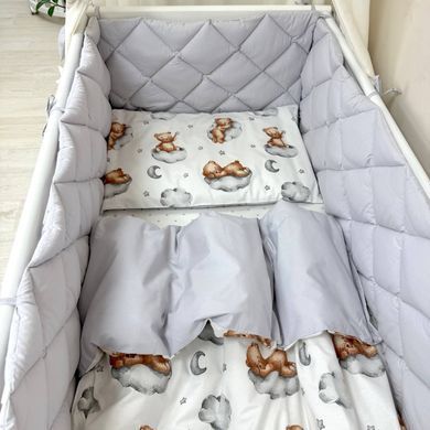 Комплект постільної білизни для новонародженого Baby Mix Тедді сірий &mdash; купити в Bubbleshop