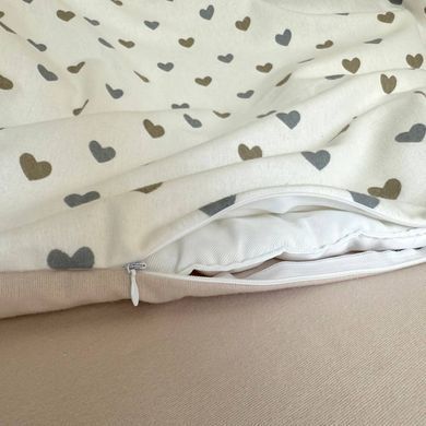 Змінна постіль фланель Сердечка бежеві &mdash; купити в Bubbleshop