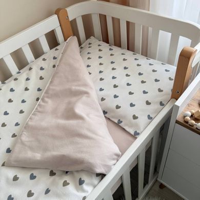 Змінна постіль фланель Сердечка бежеві &mdash; купити в Bubbleshop