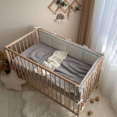 Простирадло муслін 120 х 60 сіре &mdash; купити в Bubbleshop
