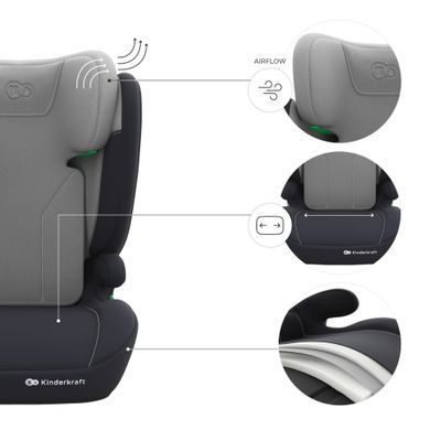 Автокрісло Kinderkraft i-Spark 2 Plus i-Size Grey (KCISPA02GRYPL00) &mdash; купити в Bubbleshop