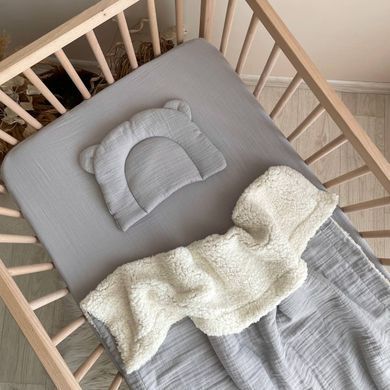 Простирадло муслін 120 х 60 сіре &mdash; купити в Bubbleshop