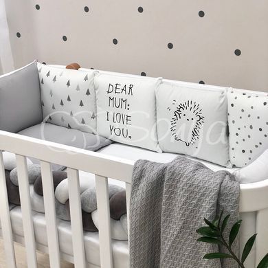 Бортики + простирадло MSonya Art Design Їжачок &mdash; купити в Bubbleshop