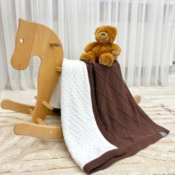 Плед вязаний Wellsoft Ромби шоколад &mdash; купити в Bubbleshop