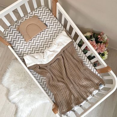 Плед вязаний Wellsoft Коса кава &mdash; купити в Bubbleshop
