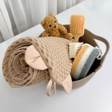 Рушник-куточок Грецька вафля бежевий 90х90 &mdash; купити в Bubbleshop