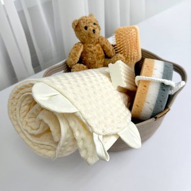 Рушник-куточок Грецька вафля вершковий 90х90 &mdash; купити в Bubbleshop