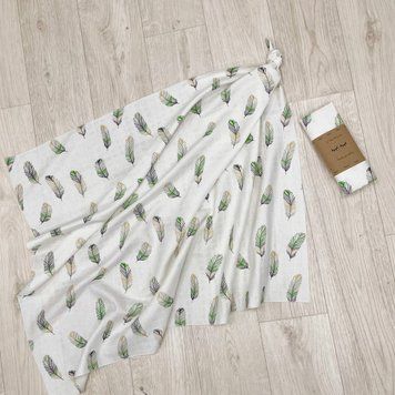 Пелюшка муслін Перо мята &mdash; купити в Bubbleshop