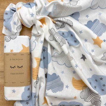 Пелюшка фланель Хмаринка блакитна &mdash; купити в Bubbleshop