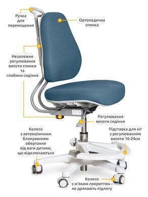 Дитяче крісло ErgoKids Mio Ergo Y-507 Lite Dark Blue &mdash; купити в Bubbleshop