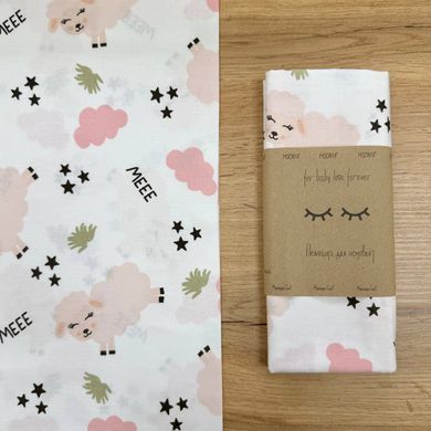 Пелюшка бязь Овечки пудра &mdash; купити в Bubbleshop
