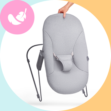 Шезлонг-гойдалка Kinderkraft Calmee Grey (KBCALM00GRY0000) &mdash; купити в Bubbleshop