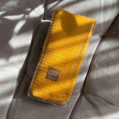 Плед муслін жатка гірчиця без бахроми &mdash; купити в Bubbleshop