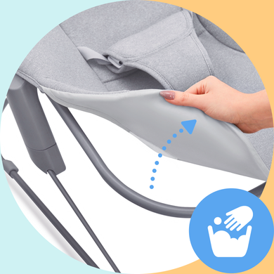 Шезлонг-гойдалка Kinderkraft Calmee Grey (KBCALM00GRY0000) &mdash; купити в Bubbleshop