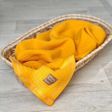 Плед муслін жатка гірчиця без бахроми &mdash; купити в Bubbleshop