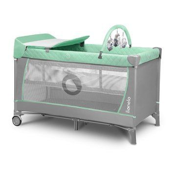 Ліжечко-манеж Lionelo FLOWER TURQUOISE &mdash; купити в Bubbleshop