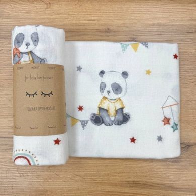 Пелюшка фланель Панди з іграшками сірі &mdash; купити в Bubbleshop