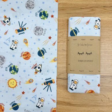 Пелюшка бязь Космос на блакитному &mdash; купити в Bubbleshop