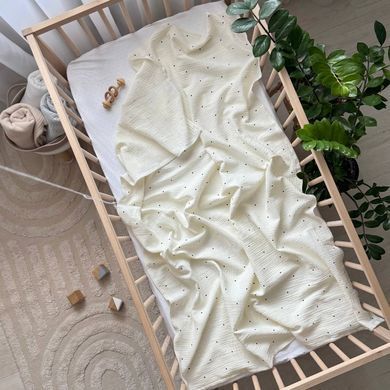 Пелюшка муслін Рідкі чорні крапки &mdash; купити в Bubbleshop