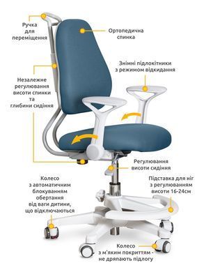 Дитяче крісло ErgoKids Mio Ergo Dark Blue &mdash; купити в Bubbleshop