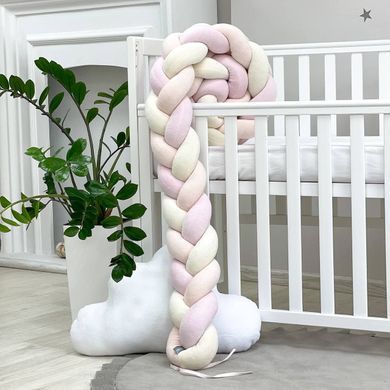 Бортик-коса рожевий/молочний/персик &mdash; купити в Bubbleshop