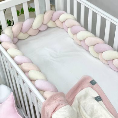 Бортик-коса рожевий/молочний/персик &mdash; купити в Bubbleshop