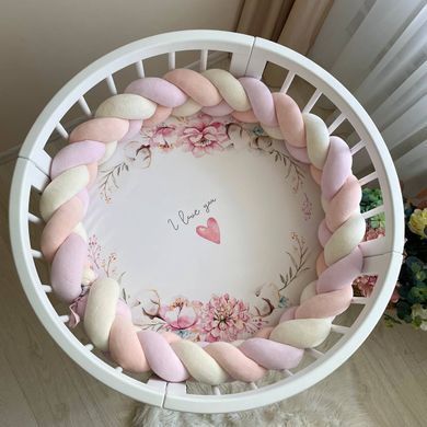Бортик-коса рожевий/молочний/персик &mdash; купити в Bubbleshop