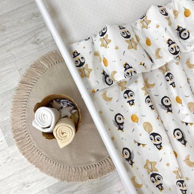 Підковдра 90х110 поплін Пінгвіни бежеві &mdash; купити в Bubbleshop