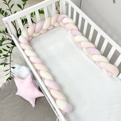 Бортик-коса рожевий/молочний/персик &mdash; купити в Bubbleshop