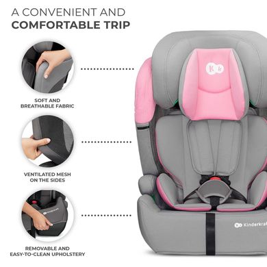 Автокрісло Kinderkraft Comfort Up i-Size Pink (KCCOUP02PNK0000) KCCOUP02PNK0000 фото