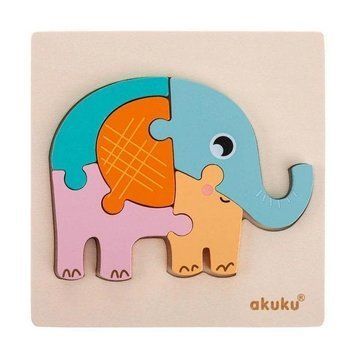 Дерев'яний пазл Akuku A0600, Слон &mdash; купити в Bubbleshop