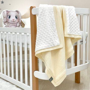 Плед вязаний Wellsoft Рогожка молочний &mdash; купити в Bubbleshop