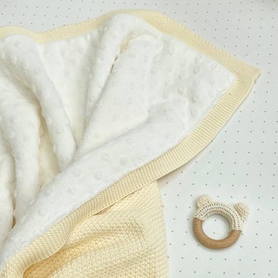 Плед вязаний Wellsoft Рогожка молочний &mdash; купити в Bubbleshop
