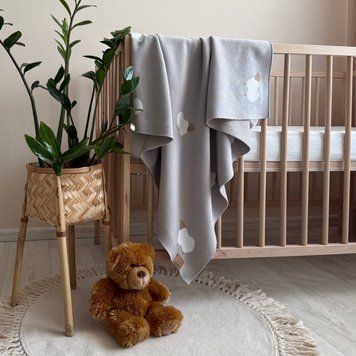 Плед вязаний Жаккард Овечки &mdash; купити в Bubbleshop