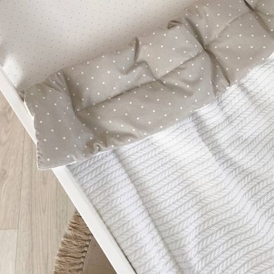 Плед утеплений поплін/косичка Горох на сірому &mdash; купити в Bubbleshop