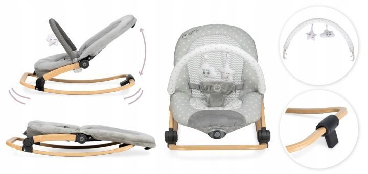 Крісло-гойдалка MoMi LUMIWOOD Grey — купити в Bubbleshop