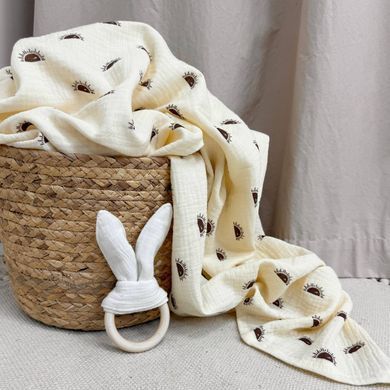 Пелюшка муслін Сонечко на айворі &mdash; купити в Bubbleshop