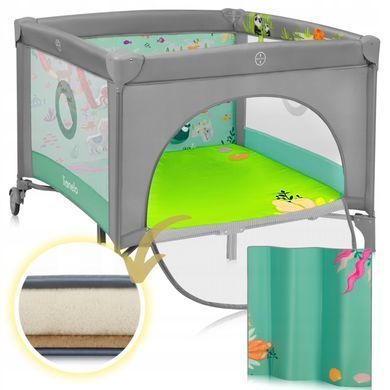 Манеж Lionelo MILLE PLUS GREY GREEN &mdash; купити в Bubbleshop