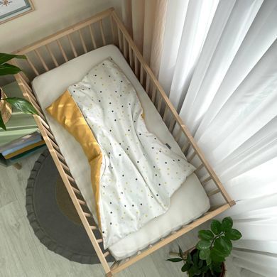 Плед-конверт з ковдрою Горошки гірчиця &mdash; купити в Bubbleshop