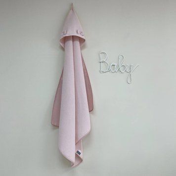 Рушник-куточок вафля рожевий 90х100 &mdash; купити в Bubbleshop