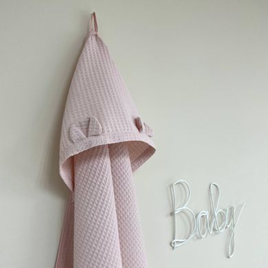 Рушник-куточок вафля рожевий 90х100 &mdash; купити в Bubbleshop