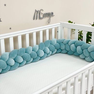 Бортик-коса темна мята 4 плетіння &mdash; купити в Bubbleshop