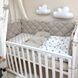 Комплект постільної білизни для новонародженого Baby Mix Сіро-бежеві сердечка