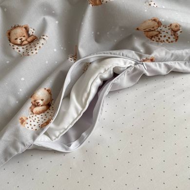 Змінна постіль Baby Mix Ведмедик у ковдрі на сірому &mdash; купити в Bubbleshop