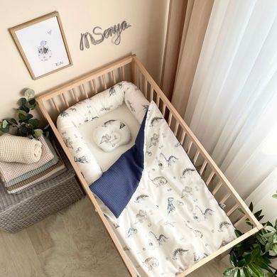 Плед-конверт з ковдрою Діно синій &mdash; купити в Bubbleshop