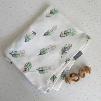 Підковдра 90х110 поплін Перо мята &mdash; купити в Bubbleshop