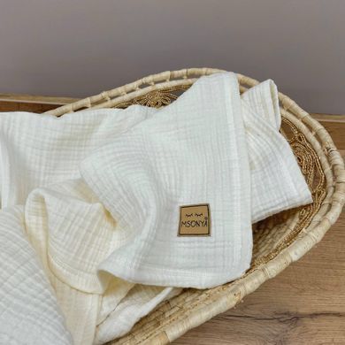 Плед муслін жатка вершковий без бахроми &mdash; купити в Bubbleshop