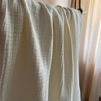 Плед муслін жатка вершковий без бахроми &mdash; купити в Bubbleshop