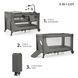 Ліжко-манеж с пеленатором Kinderkraft Joy 2 Dark Grey (KLJOY02DGR000AC)